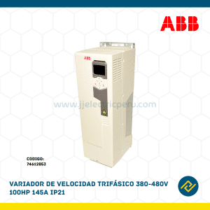VARIADOR DE VELOCIDAD TRIFASICO 380-480V 100HP 145A IP21 CODIGO: 74612853