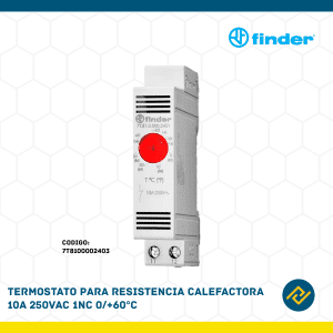 TERMOSTATO PARA RESISTENCIA CALEFACTORA 10A 250VAC 1NC 0/+60°C CODIGO: 7T8100002403