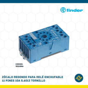 ZOCALO REDONDO PARA RELE ENCHUFABLE 11 PINES 10A S.6013 TORNILLO CODIGO: 9021SMA