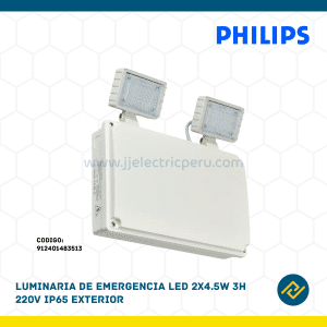 LUMINARIA DE EMERGENCIA LED 2X4.5W 3H 220V IP65 EXTERIOR CODIGO: 912401483513