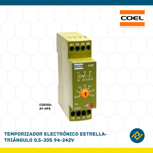 TEMPORIZADOR ELECTRONICO ESTRELLA-TRIANGULO 0.5-30S 94-242V CODIGO: AY-HFS