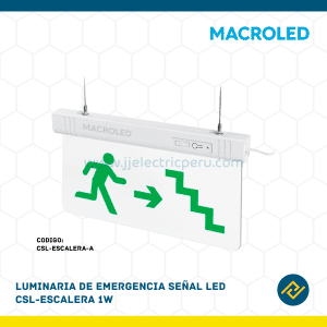 LUMINARIA DE EMERGENCIA SEÑAL LED CSL-ESCALERA 1W CODIGO: CSL-ESCALERA-A
