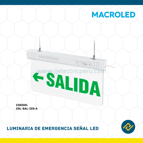 LUMINARIA DE EMERGENCIA SEÑAL LED CODIGO: CSL-SAL-IZQ-A