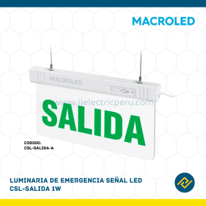 LUMINARIA DE EMERGENCIA SEÑAL LED CSL-SALIDA 1W CODIGO: CSL-SALIDA-A