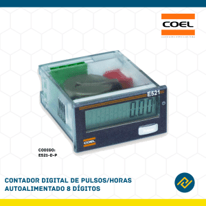 CONTADOR DIGITAL DE PULSOS/HORAS AUTOALIMENTADO 8 DIGITOS CODIGO: E521-D-P