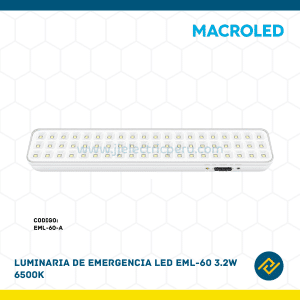 LUMINARIA DE EMERGENCIA LED EML-60 3.2W 6500K CODIGO: EML-60-A