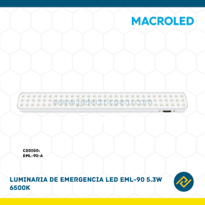 LUMINARIA DE EMERGENCIA LED EML-90 5.3W 6500K CODIGO: EML-90-A