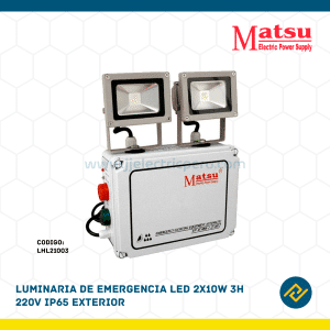 LUMINARIA DE EMERGENCIA LED 2X10W 3H 220V IP65 EXTERIOR CODIGO: LHL21003