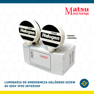 LUMINARIA DE EMERGENCIA HALOGENO 2X35W 2H 220V IP30 INTERIOR CODIGO: LMG23502