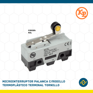 MICROINTERRUPTOR PALANCA C/RODILLO TERMOPLASTICO TERMINAL TORNILLO CODIGO: M3L