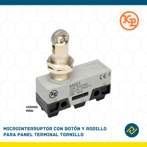 MICROINTERRUPTOR CON BOTON Y RODILLO PARA PANEL TERMINAL TORNILLO CODIGO: M3S1