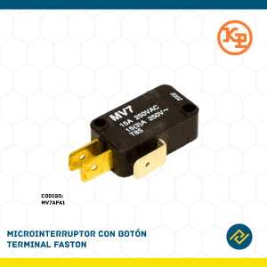 MICROINTERRUPTOR CON BOTON TERMINAL FASTON CODIGO: MV7AFA1