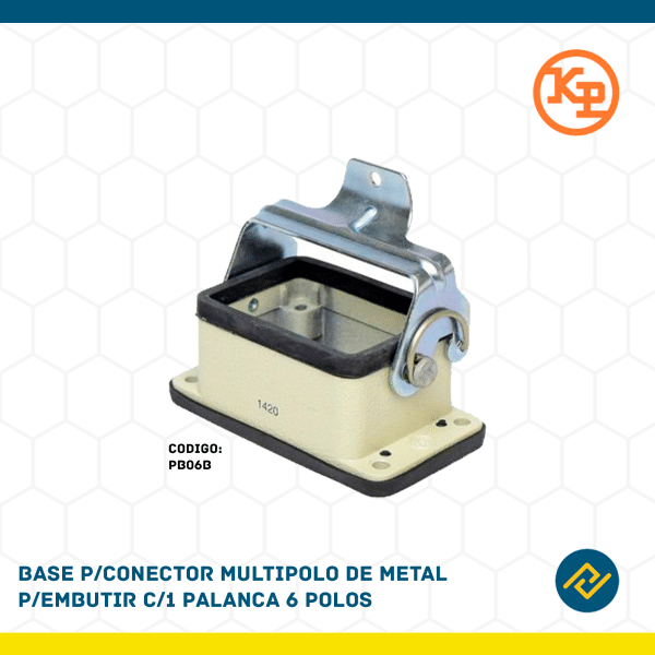BASE P/CONECTOR MULTIPOLO DE METAL P/EMBUTIR C/1 PALANCA 6 POLOS CODIGO: PB06B