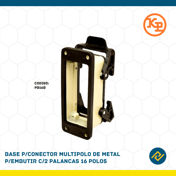 BASE P/CONECTOR MULTIPOLO DE METAL P/EMBUTIR C/2 PALANCAS 16 POLOS CODIGO: PB16B