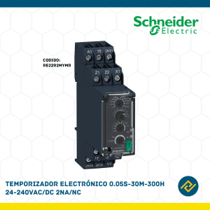 TEMPORIZADOR ELECTRONICO 0.05S-30M-300H 24-240VAC/DC 2NA/NC CODIGO: RE22R2MYMR