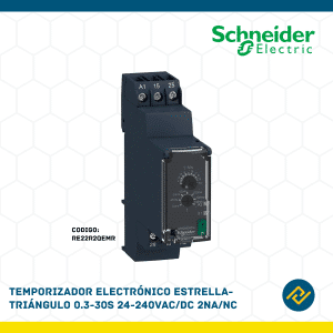 TEMPORIZADOR ELECTRONICO ESTRELLA-TRIANGULO 0.3-30S 24-240VAC/DC 2NA/NC CODIGO: RE22R2QEMR