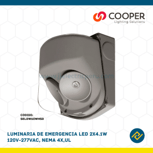 LUMINARIA DE EMERGENCIA LED 2X4.1W 120V-277VAC, NEMA 4X, UL CODIGO: SELDW60WHSD