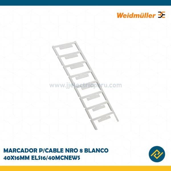 MARCADOR P/CABLE NRO 8 BLANCO 40X16MM ELS16/40MCNEWS CODIGO: 1045620000