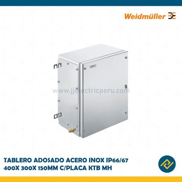 TABLERO ADOSADO ACERO INOX IP66/67 400X300X150MM C/PLACA KTB MH CODIGO: 1194910000