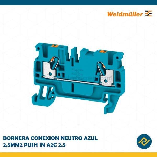 BORNERA CONEXION NEUTRO AZUL 2.5MM2 PUSH IN A2C 2.5 CODIGO: 1521880000