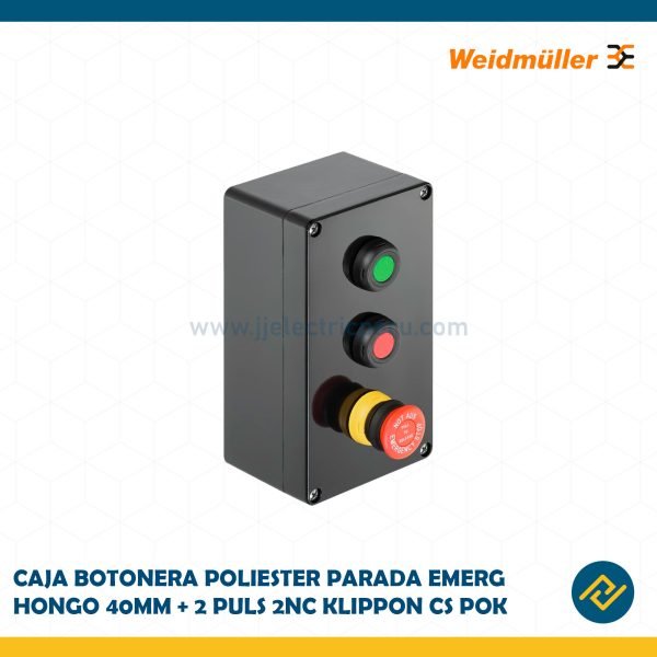 CAJA BOTONERA POLIESTER PARADA EMERG HONGO 40MM+2 PULS 2NC KLIPPON CS POK CODIGO: 1537170000