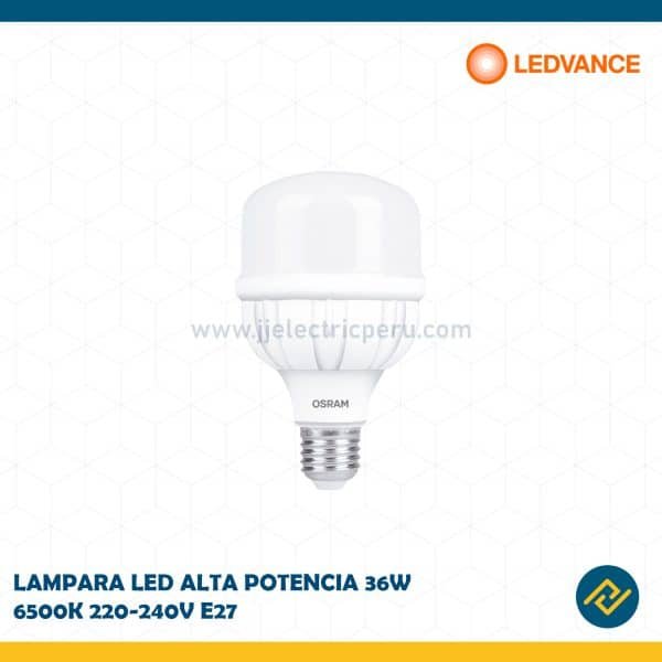 LAMPARA LED ALTA POTENCIA 36W 6500K 220-240V E27 CODIGO: 7016818