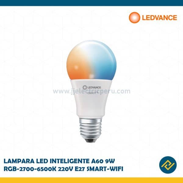 LAMPARA LED INTELIGENTE A60 9W RGB-2700-6500K 220V E27 SMART-WIFI CODIGO: 7017458