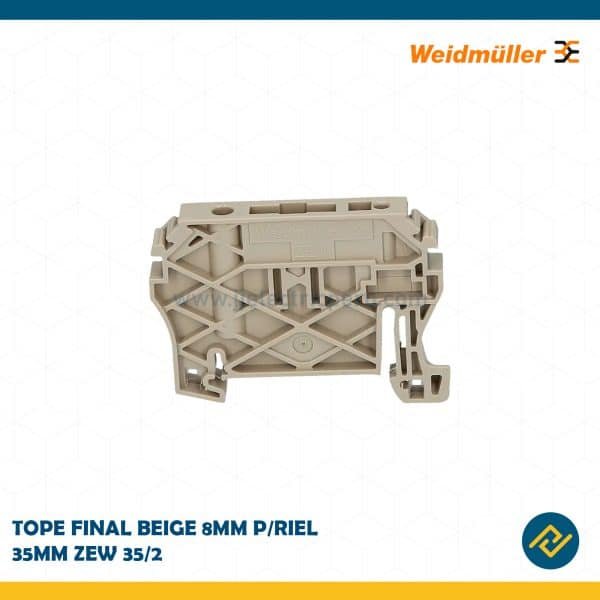 TOPE FINAL BEIGE 8MM P/RIEL 35MM ZEW 35/2 CODIGO: 8630740000