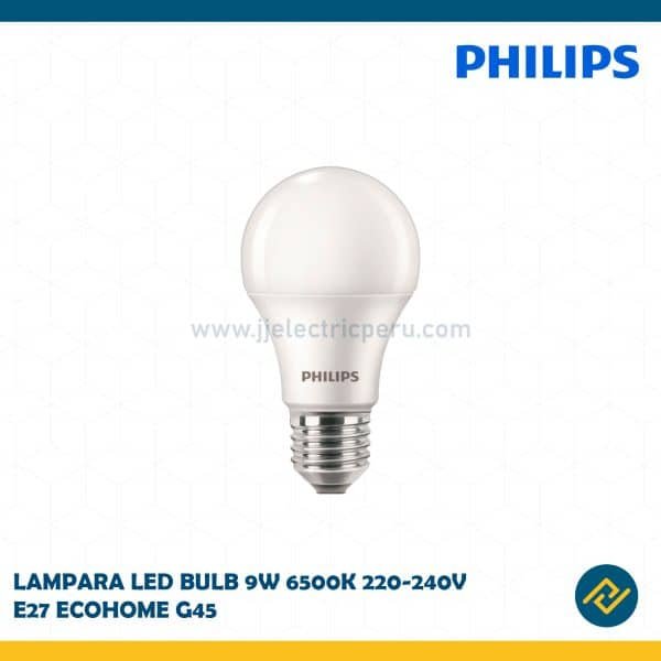LAMPARA LED BULB 9W 6500K 220-240V E27 ECOHOME G45 CODIGO: 929001954891