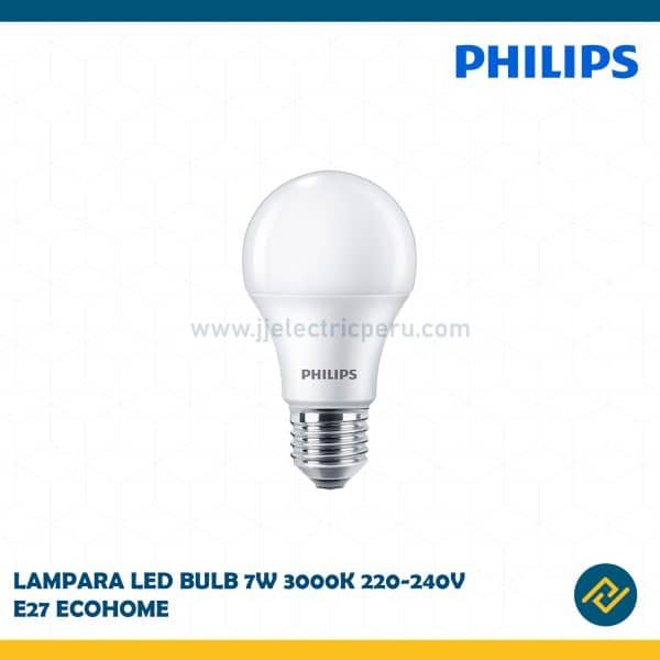 LAMPARA LED BULB 7W 3000K 220-240V E27 ECOHOME CODIGO: 929001955171