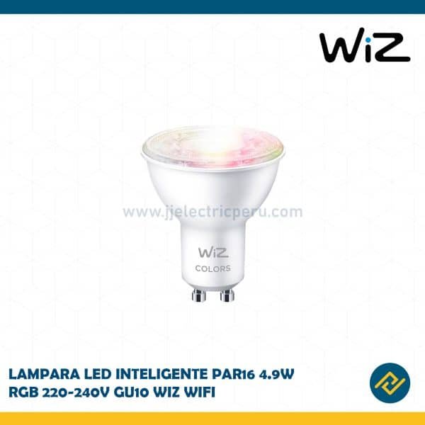 LAMPARA LED INTELIGENTE PAR16 4.9W RGB 220-240V GU10 WIZ WIFI CODIGO: 929002448412