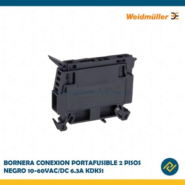 BORNERA CONEXION PORTAFUSIBLE 2 PISOS NEGRO 10-60VAC/DC 6.3A KDKS1 CODIGO: C9067742000