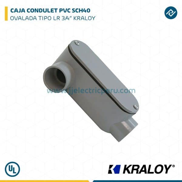 CAJA CONDULET PVC SCH40 OVALADA TIPO LR 3/4" KRALOY