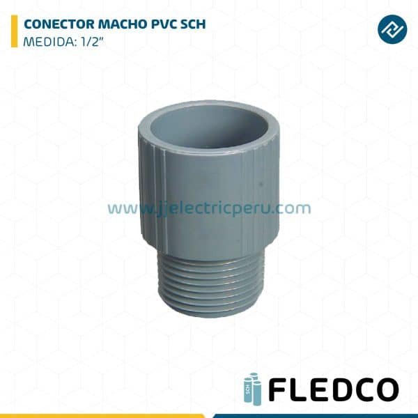 CONECTOR MACHO PVC SCH 1/2" FLEDCO