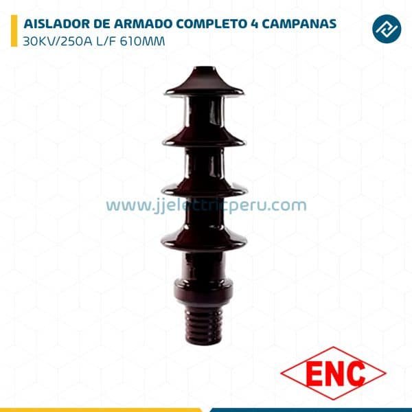 AISLADOR DE ARMADO COMPLETO 4 CAMPANAS 30KV/250A L/F 610MM ENC
