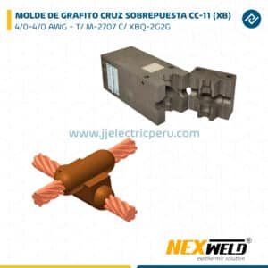 MOLDE DE GRAFITO CRUZ SOBREPUESTA CC-11 (XB) (4/0-4/0 AWG) T/ M-2707 C/ XBQ-2G2G CART. 200 NEXWELD