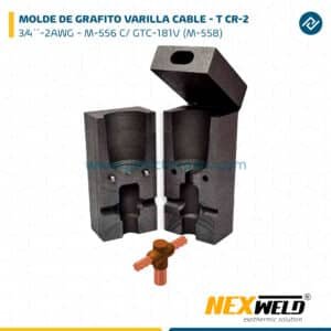 MOLDE DE GRAFITO VARILLA CABLE - T (CR-2) (3/4´´-2AWG) M-556 C/ GTC-181V (M-558) CART. 90 NEXWELD