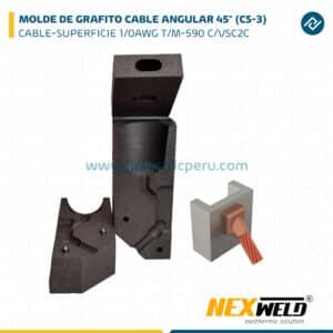 MOLDE DE GRAFITO CABLE ANGULAR 45° CS-3 CABLE-SUPERFICIE 1/0AWG T/M-590 C/VSC2C CART. 90 NEXWELD