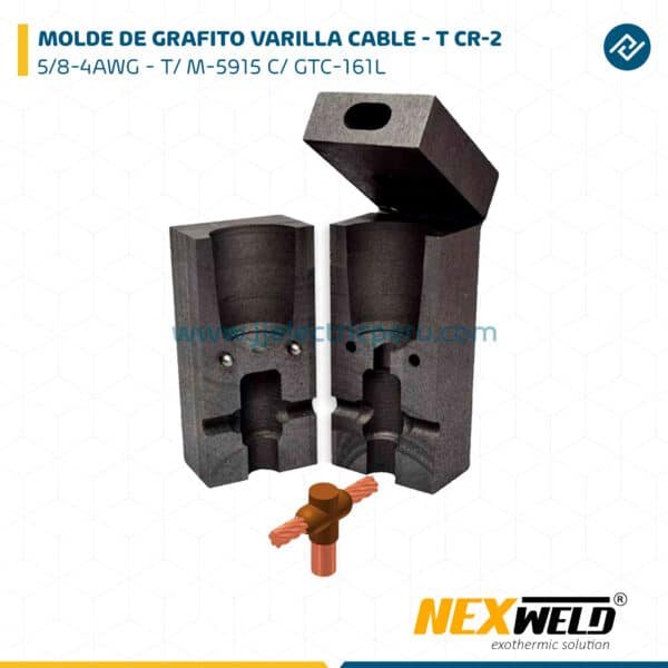 MOLDE DE GRAFITO VARILLA CABLE - T (CR-2) (5/8-4AWG) T/ M-5915 C/ GTC-161L CART. 90 NEXWELD