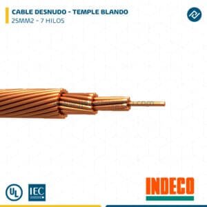 CABLE DE COBRE DESNUDO 25MM2 INDECO
