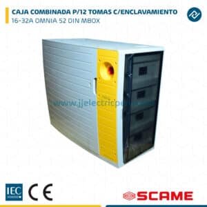 CAJA COMBINADA P/12 TOMAS C/ENCLAVAMIENTO 16-32A OMNIA 52 DIN MBOX SCAME