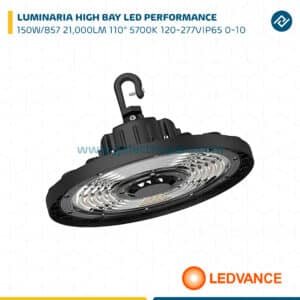 LUMINARIA HIGH BAY LED PERFORMANCE 150W/857 21,000LM 110° 5700K 120-277VIP65 0-10 LEDVANCE