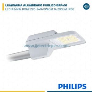 LUMINARIA ALUMBRADO PUBLICO BRP491 LED142/NW100W 220-240VDMGM 14,200LM IP66 PHILIPS