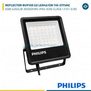 REFLECTOR BVP150 G2 LED42/CW 110-277VAC 50W 4250LM IP65 IK06 CLASE I F.P.> 0.90 PHILIPS