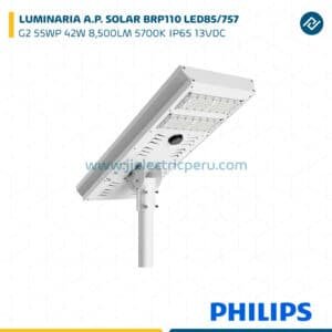 LUMINARIA A.P. SOLAR BRP110 LED85/757 G2 55WP 42W 8,500LM 5700K IP65 13VDC PHILIPS