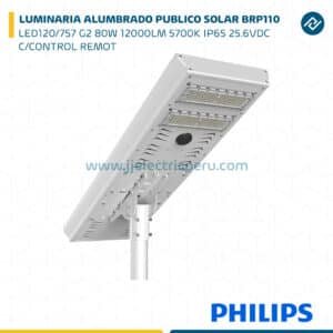 LUMINARIA ALUMBRADO PUBLICO SOLAR BRP110 G2 80W 12000LM 5700K IP65 25.6VDC PHILIPS