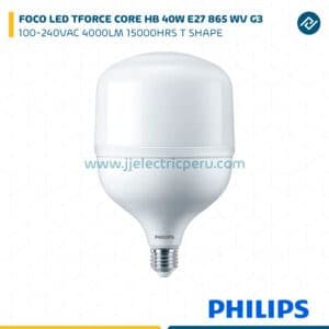 FOCO LED TFORCE CORE HB 40W E27 865 WV G3 100-240VAC 4000LM 15000HRS T SHAPE PHILIPS