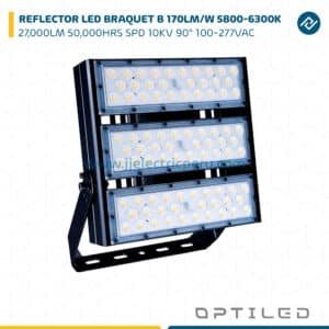 REFLECTOR LED BRAQUET B 170LM/W 5800-6300K 27,000LM SPD 10KV 90° 100-277VAC OPTILED