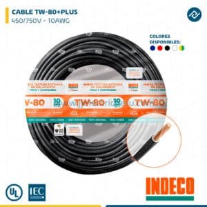 CABLE TW-80+PLUS 450/750V - 10AWG INDECO