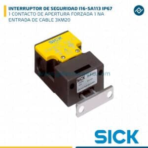 INTERRUPTOR DE SEGURIDAD I16-SA113, 1 CONTACTO DE APERTURA FORZADA, 1 NA IP67 SICK
